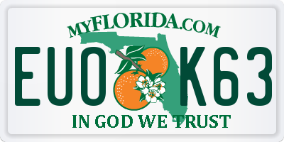 FL license plate EUOK63