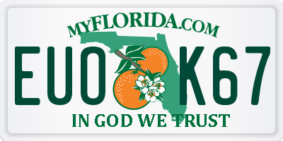 FL license plate EUOK67