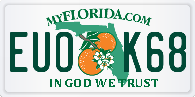 FL license plate EUOK68