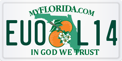 FL license plate EUOL14