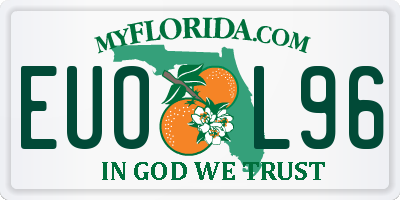 FL license plate EUOL96
