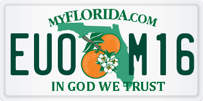 FL license plate EUOM16