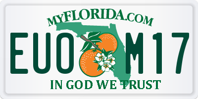 FL license plate EUOM17