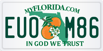 FL license plate EUOM86