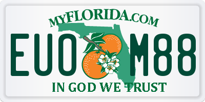FL license plate EUOM88