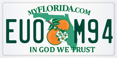 FL license plate EUOM94