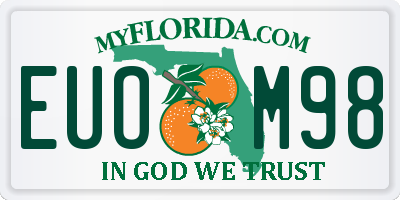 FL license plate EUOM98