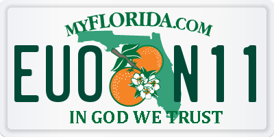 FL license plate EUON11