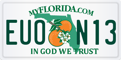 FL license plate EUON13