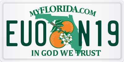 FL license plate EUON19