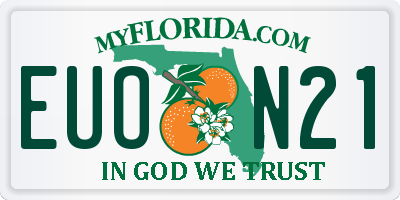 FL license plate EUON21