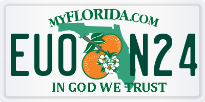 FL license plate EUON24