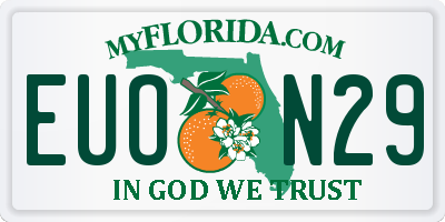 FL license plate EUON29