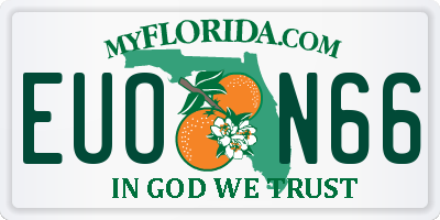 FL license plate EUON66