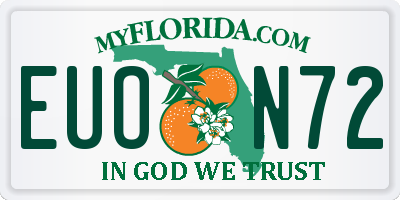 FL license plate EUON72