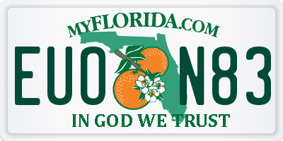 FL license plate EUON83