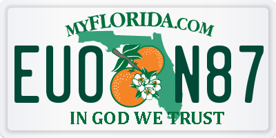 FL license plate EUON87