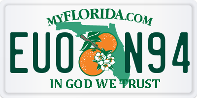 FL license plate EUON94