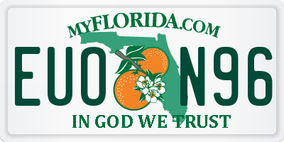 FL license plate EUON96