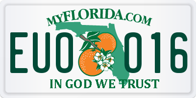 FL license plate EUOO16