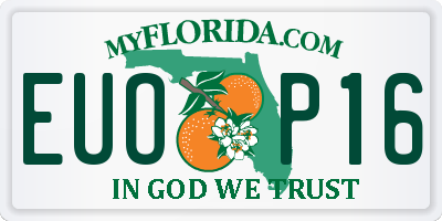 FL license plate EUOP16