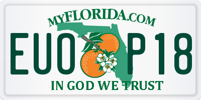 FL license plate EUOP18