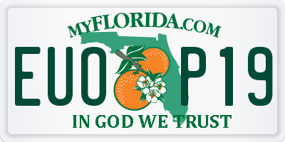 FL license plate EUOP19