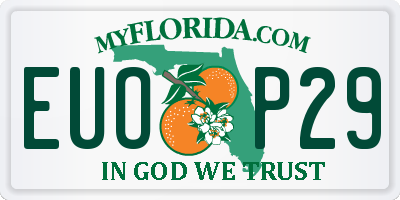 FL license plate EUOP29