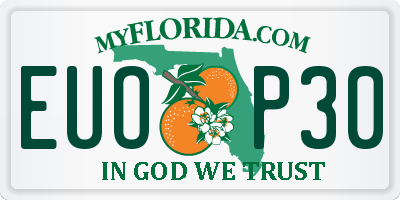 FL license plate EUOP30