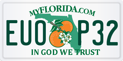 FL license plate EUOP32