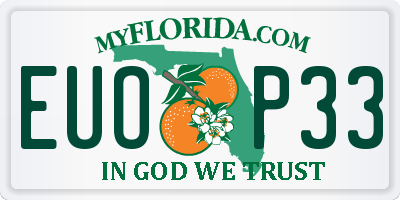 FL license plate EUOP33