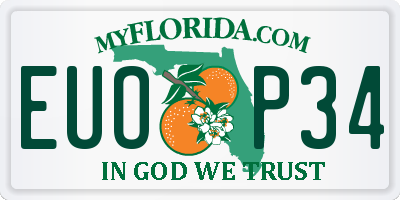 FL license plate EUOP34