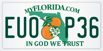 FL license plate EUOP36
