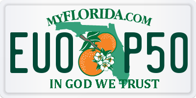 FL license plate EUOP50