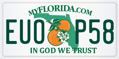 FL license plate EUOP58