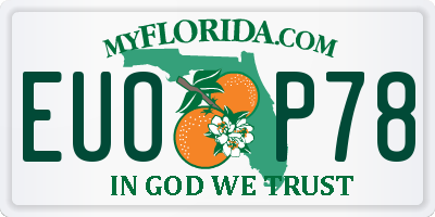 FL license plate EUOP78