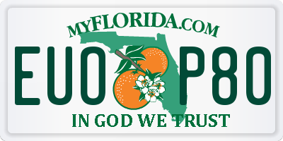 FL license plate EUOP80