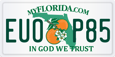 FL license plate EUOP85