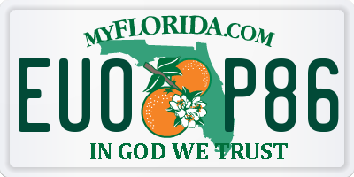 FL license plate EUOP86