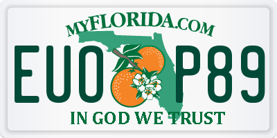 FL license plate EUOP89