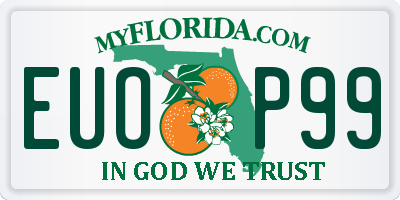 FL license plate EUOP99