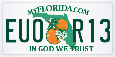 FL license plate EUOR13