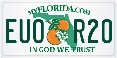 FL license plate EUOR20