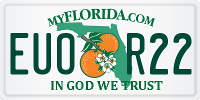 FL license plate EUOR22