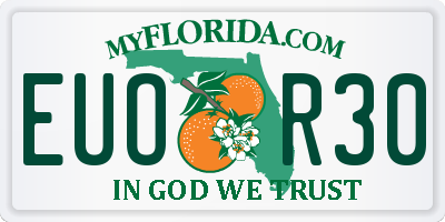 FL license plate EUOR30