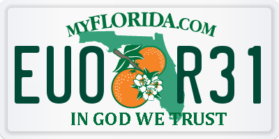 FL license plate EUOR31