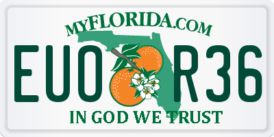 FL license plate EUOR36