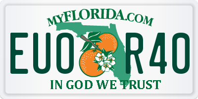 FL license plate EUOR40