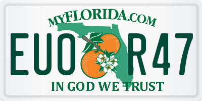 FL license plate EUOR47