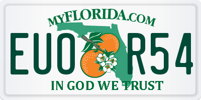 FL license plate EUOR54